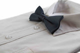 Mens Matt Solid Plain Gunmetal Colour Bow Tie