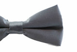 Mens Matt Solid Plain Gunmetal Colour Bow Tie