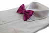 Mens Burgundy Plain Coloured Checkered Bow Tie