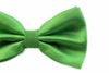 Mens Apple Green Plain Coloured Checkered Bow Tie