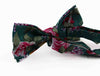 Mens Pine Green Floral Patterned Bow Tie