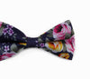 Mens Navy Floral Patterned Bow Tie
