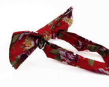 Mens Red Floral Patterned Bow Tie