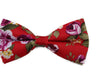 Mens Red Floral Patterned Bow Tie