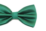 Mens Bottle Green Plain Coloured Checkered Bow Tie