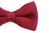 Mens Dark Red Cross-Hatched Knitted Bow Tie