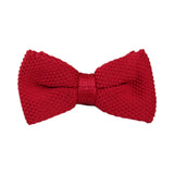 Mens Dark Red Cross-Hatched Knitted Bow Tie