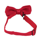 Mens Dark Red Cross-Hatched Knitted Bow Tie