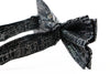 Mens Black Sparkly Glitter Patterned Bow Tie