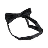 Mens Black Sparkly Glitter Patterned Bow Tie