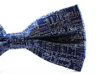 Mens Blue Sparkly Glitter Patterned Bow Tie