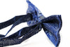Mens Blue Sparkly Glitter Patterned Bow Tie