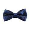 Mens Blue Sparkly Glitter Patterned Bow Tie