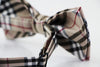 Mens Coffee Plaid Patterned Bow Tie