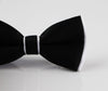 Mens Black On White Two Tone Layered Bow Tie