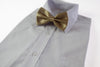 Mens Gold Disco Shine Checkered Patterned Bow Tie