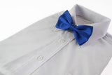 Mens Royal Blue Disco Shine Checkered Patterned Bow Tie