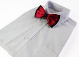 Mens Dark Red Two Tone Layered Bow Tie