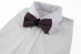 Mens Black & Baby Pink Cross-Hatched Knitted Bow Tie