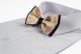 Mens Gold Two Tone Layered Bow Tie