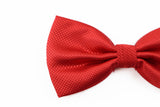 Mens Red Orange Plain Coloured Checkered Bow Tie