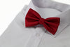 Mens Red Plain Coloured Checkered Bow Tie