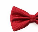 Mens Red Plain Coloured Checkered Bow Tie