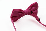 Mens Pink Plain Coloured Checkered Bow Tie