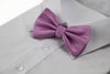 Mens Lilac Plain Coloured Checkered Bow Tie
