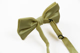 Mens Yellow Gold Plain Coloured Checkered Bow Tie