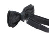 Mens Black With White Polka Dots Knitted Bow Tie