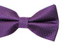 Mens Quality Dark Purple Checkered Patterned Bow Tie