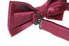 Mens Quality Dark Red Checkered Patterned Bow Tie
