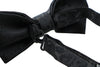 Mens Quality Black Paisley Patterned Bow Tie