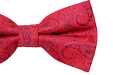 Mens Quality Red Paisley Patterned Bow Tie