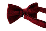 Mens Quality Red Paisley Patterned Bow Tie