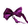 Mens Magenta Disco Shine Checkered Patterned Bow Tie