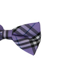 Mens Violet & Navy Plaid Patterned Bow Tie