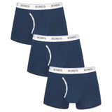 3 x Mens Bonds Guyfront Trunks Underwear Undies Navy/White