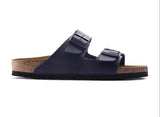 Mens Birkenstock Arizona Birko-Flor Blue Slip On Sandals