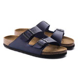 Mens Birkenstock Arizona Birko-Flor Blue Slip On Sandals