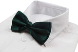 Mens Bottle Green Solid Plain Colour Bow Tie