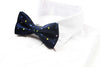 Mens Navy With Coloured Polka Dots Patterned Bow Tie