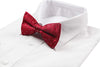 Mens Red With Silver Patterned Bow Tie