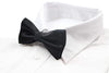 Mens Black Elegant Horizontal Stripe Patterned Bow Tie