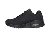 Mens Skechers Uno - Stand On Air Wide Fit Black/Black Sneaker Shoes