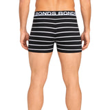 3 x Bonds Mens Everyday Trunks Underwear Black Stripe/Grey/Black