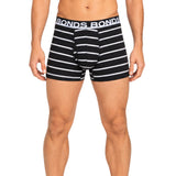 15 X Bonds Mens Everyday Trunks Underwear - Black Stripe/Grey/Black