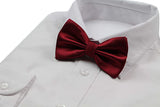 Mens Maroon Plain Coloured Checkered Bow Tie