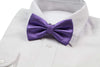 Mens Purple Plain Coloured Checkered Bow Tie